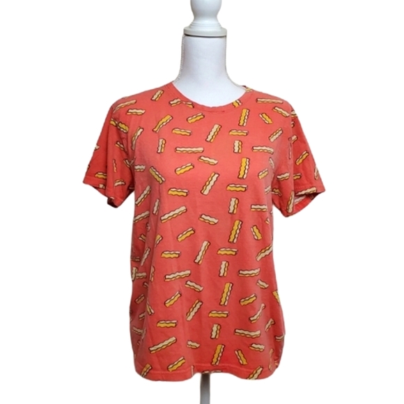 KnickerBocker Vintage Design Womens French Fry Pattern Crewneck T-shirt Medium - Picture 2 of 7